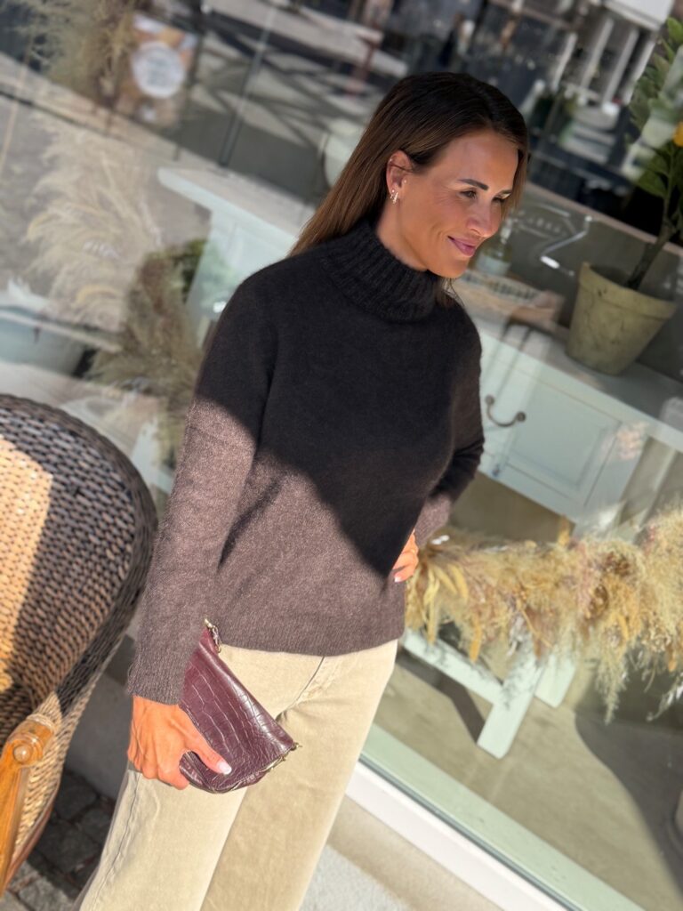 Six Ames Jade Sweater Espresso Brown – Brun pologenser i 100 % vaskebjørnull