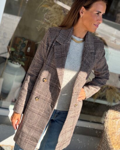 Close To My Heart Madison Check Coat – Brown Check | Brun rutete kåpe
