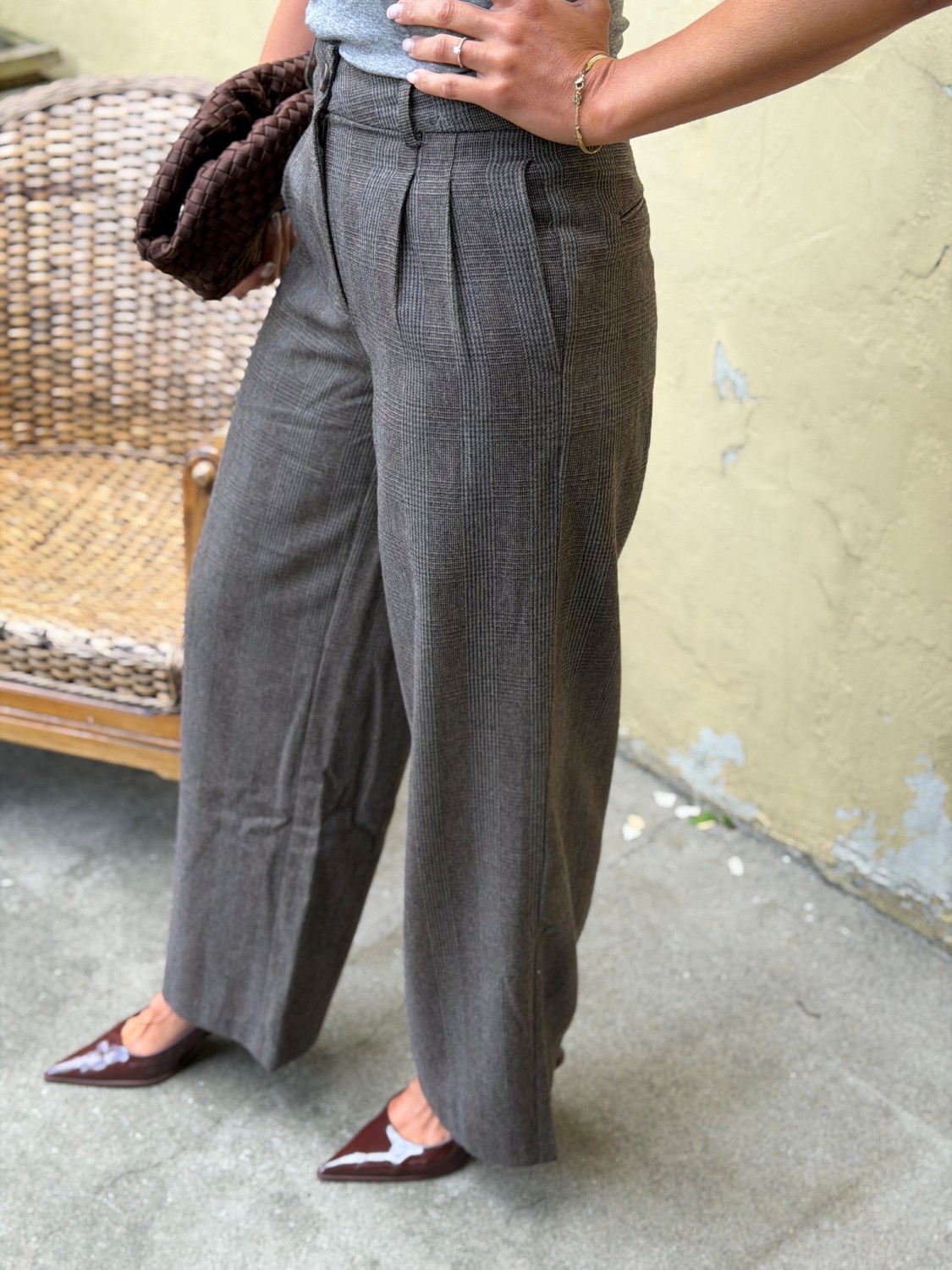 Close To My Heart Mabel Trousers Black Check – Rutete dressbukse med ull