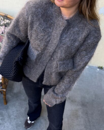 Ella & il Thessa Chunky Jacket Brown – Brun mohair overgangsjakke