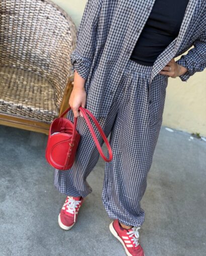 Made Public Lyck Pants – Rutete ballongbukse i 100 % bomull
