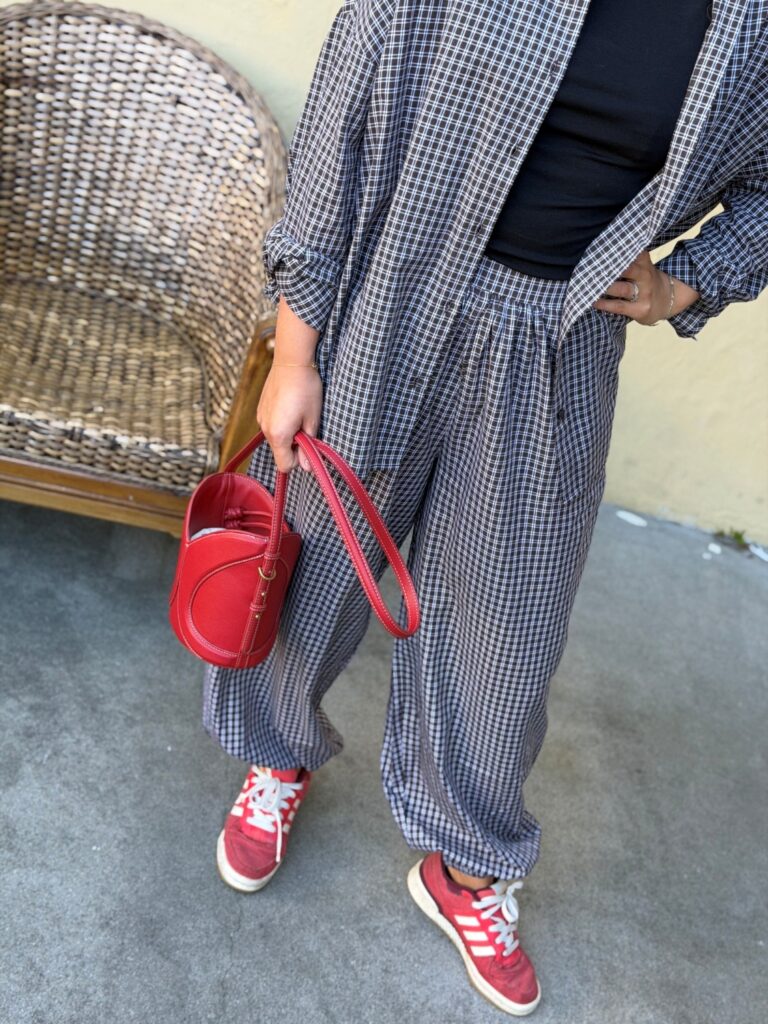 Made Public Lyck Pants – Rutete ballongbukse i 100 % bomull