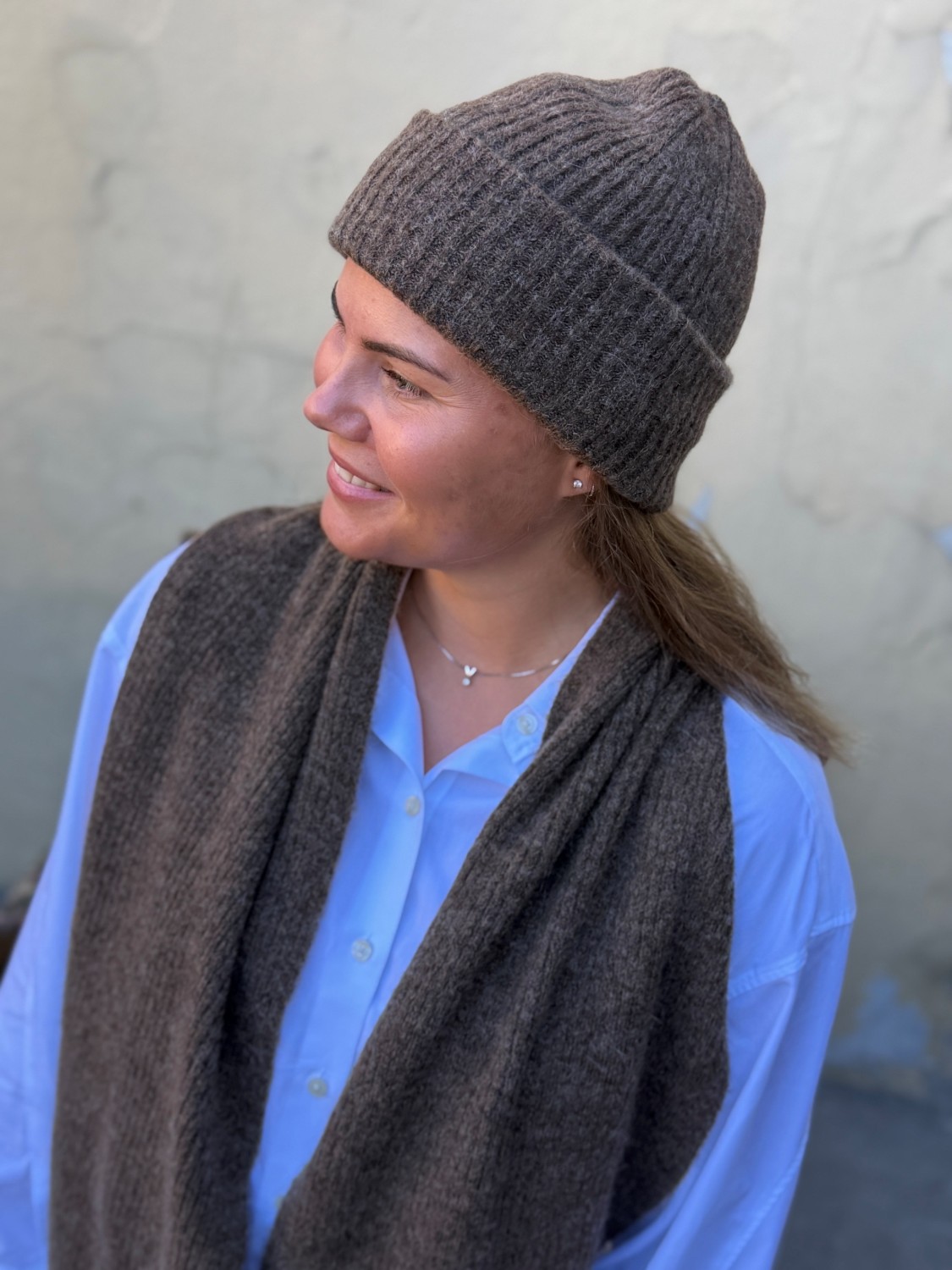 Selected Femme Wlulu Wool Blend Knit Beanie Dachshund/Melange