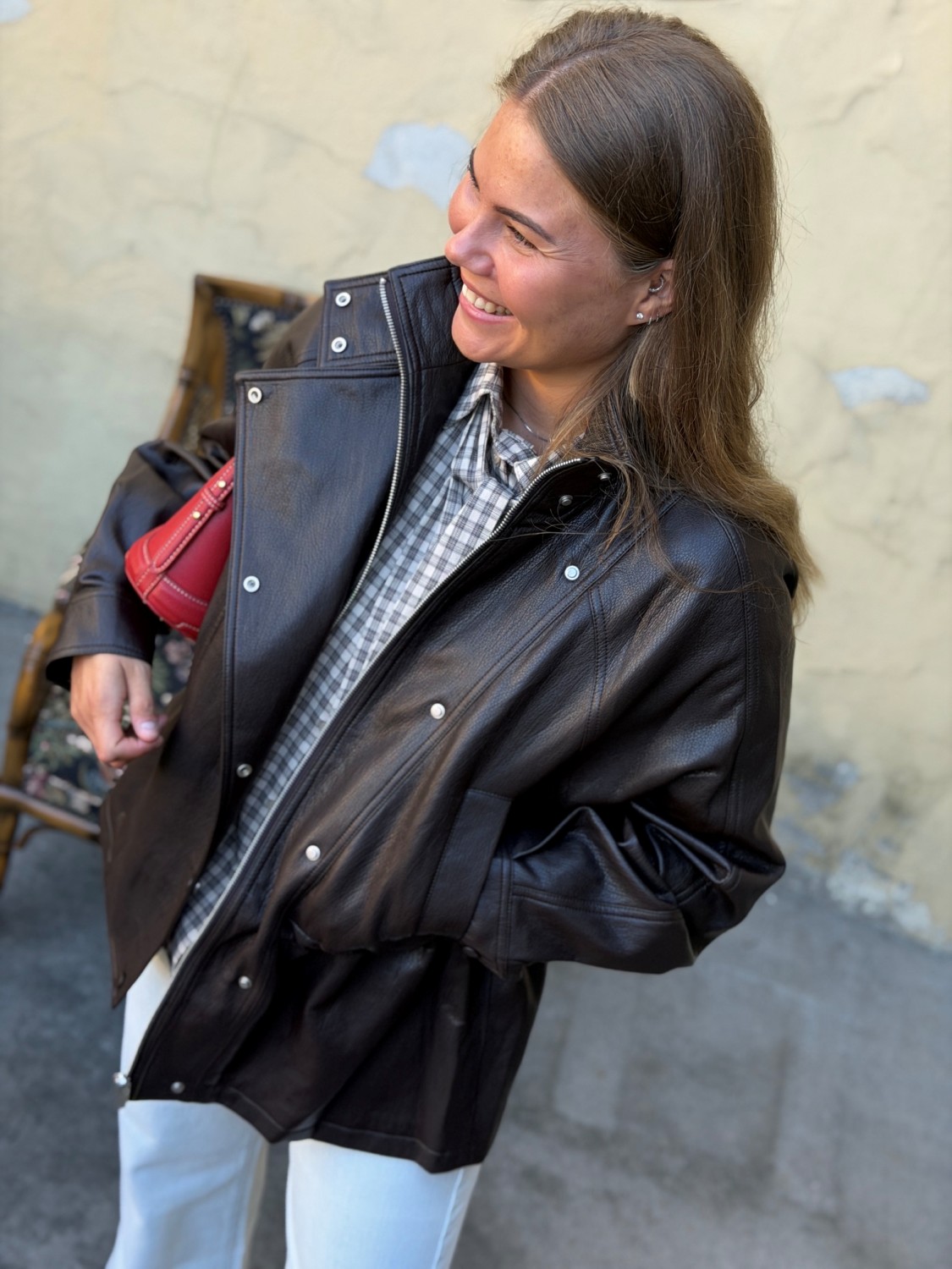 Grace & Mila Auburn Jacket – Jakke i imitert skinn med justerbar midje