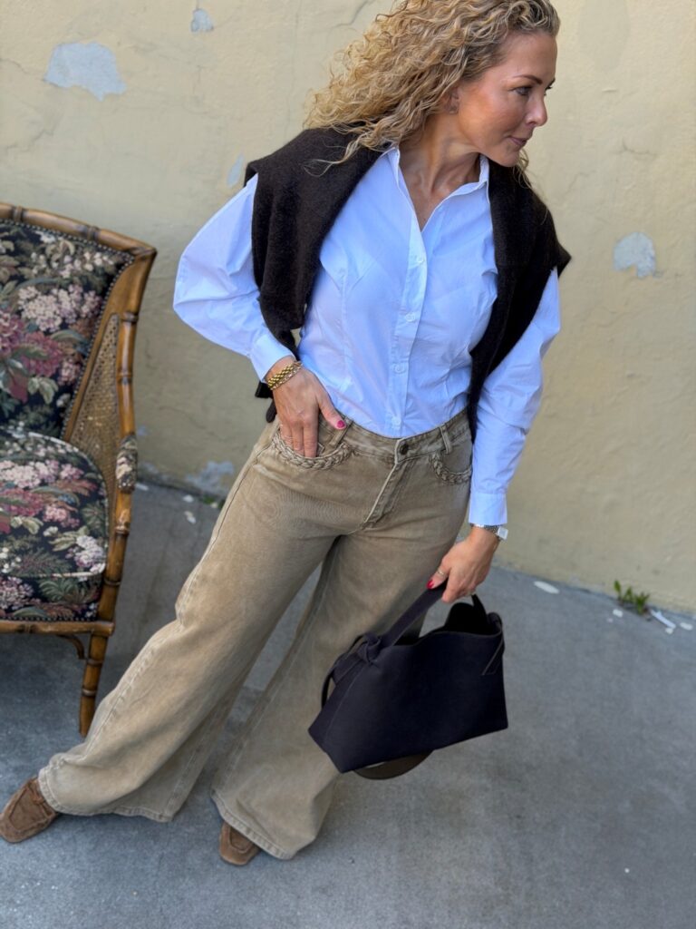 Grace & Mila Julian Jeans Mocha – Brun jeans med vide ben 32
