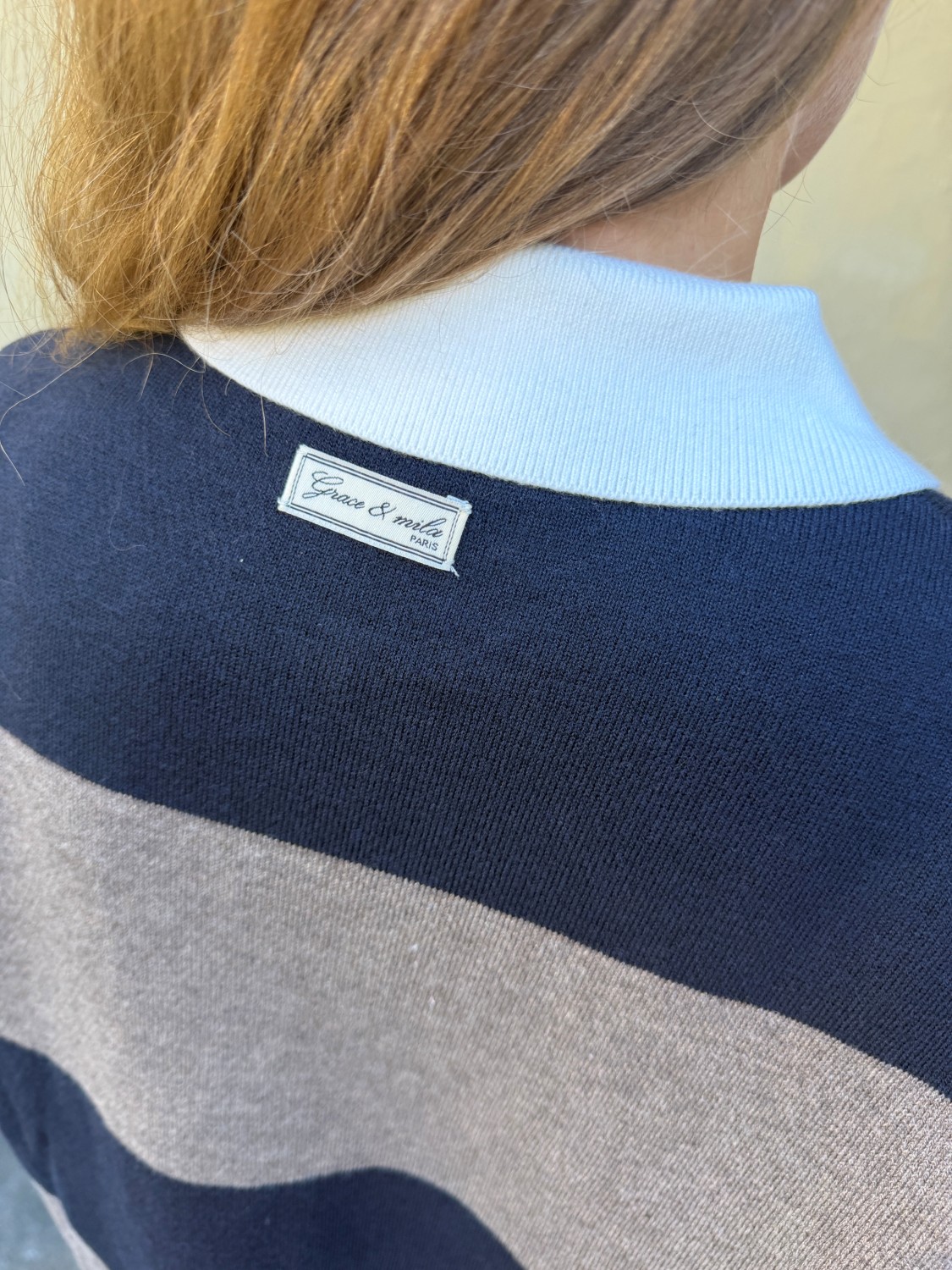 Grace & Mila Astre Pique Marine – Stripete genser med polokrage