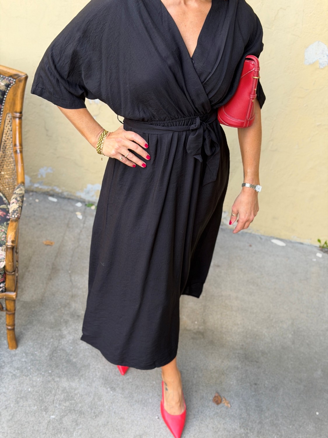 Grace & Mila Amelia Maxi Dress – Lang viskosekjole med V-hals og belte