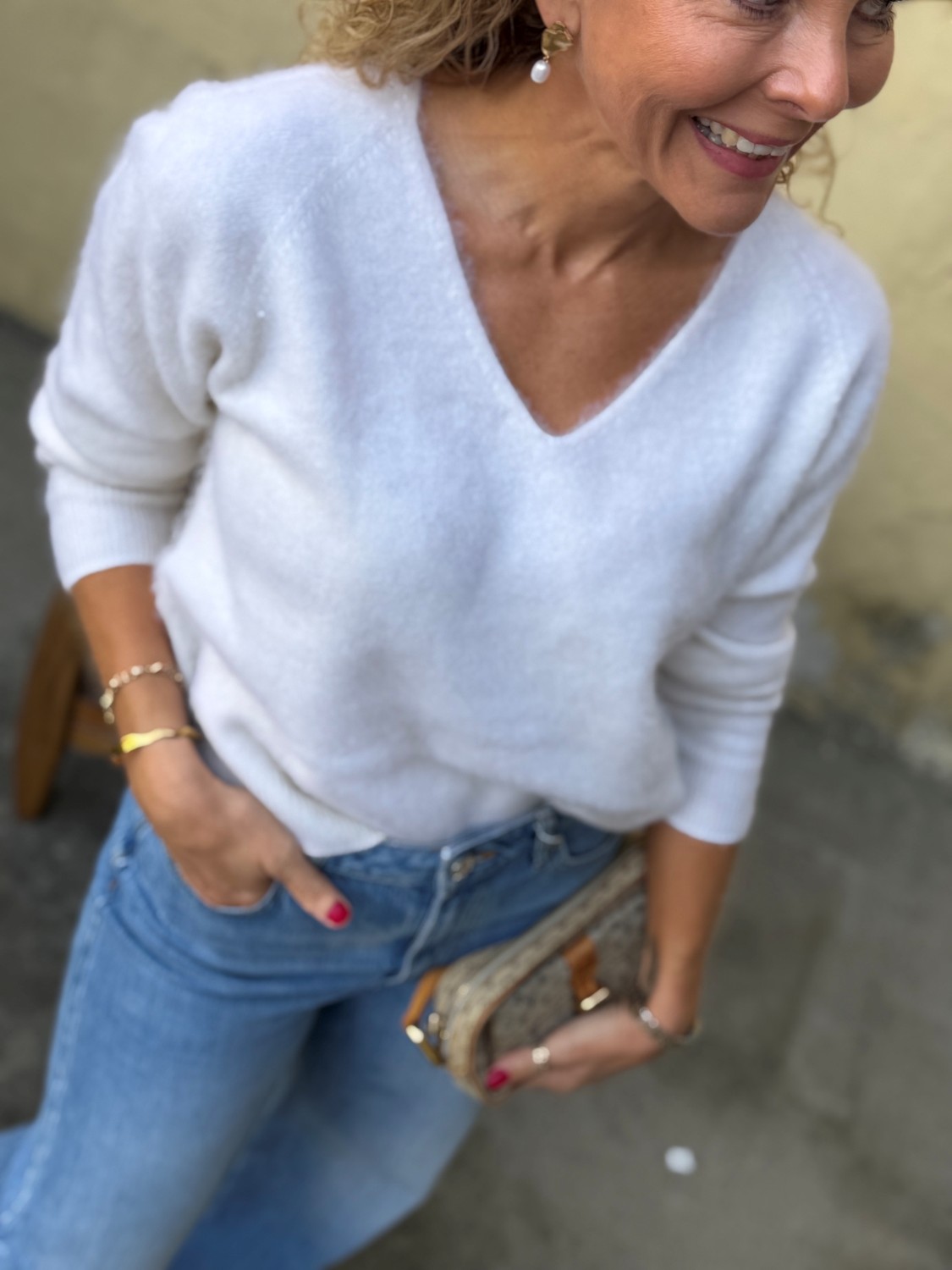 Urban Pioneers Boudica Sweater Cream – Kremfarget ullgenser med kasjmir