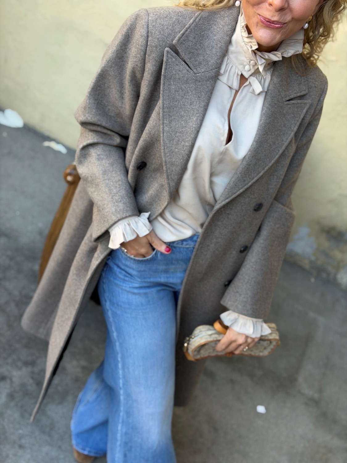Selected Femme Heritage Wool Blend Coat Chocolate Chip – Lang brun ullkåpe