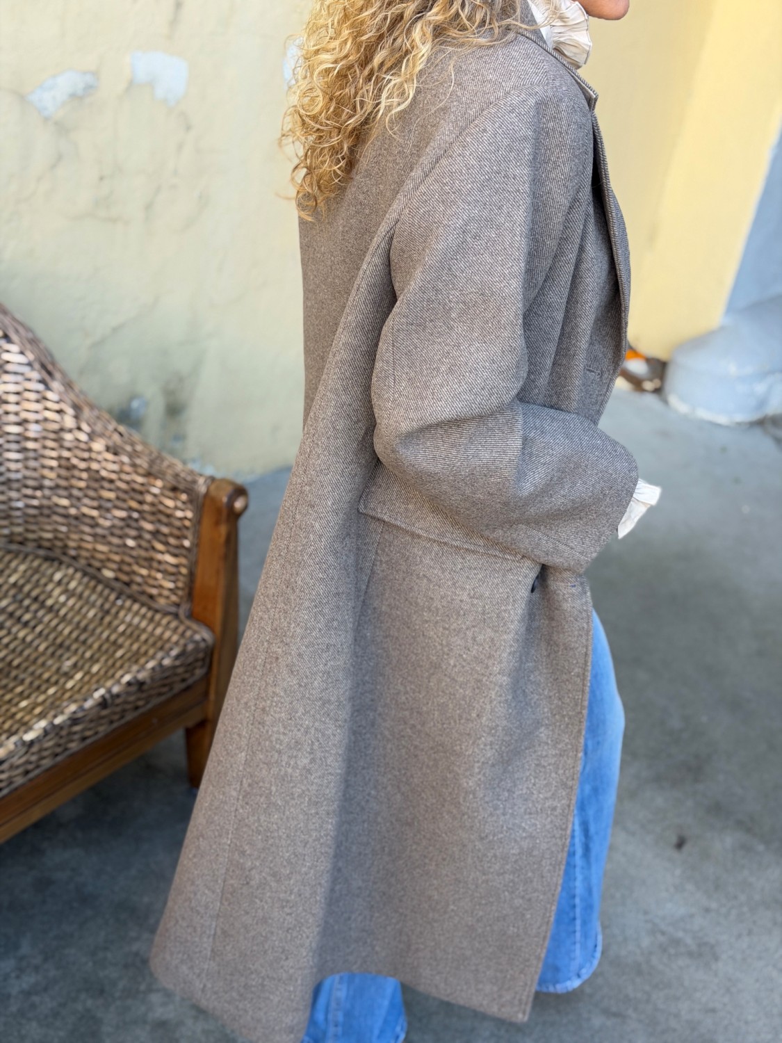 Selected Femme Heritage Wool Blend Coat Chocolate Chip – Lang brun ullkåpe