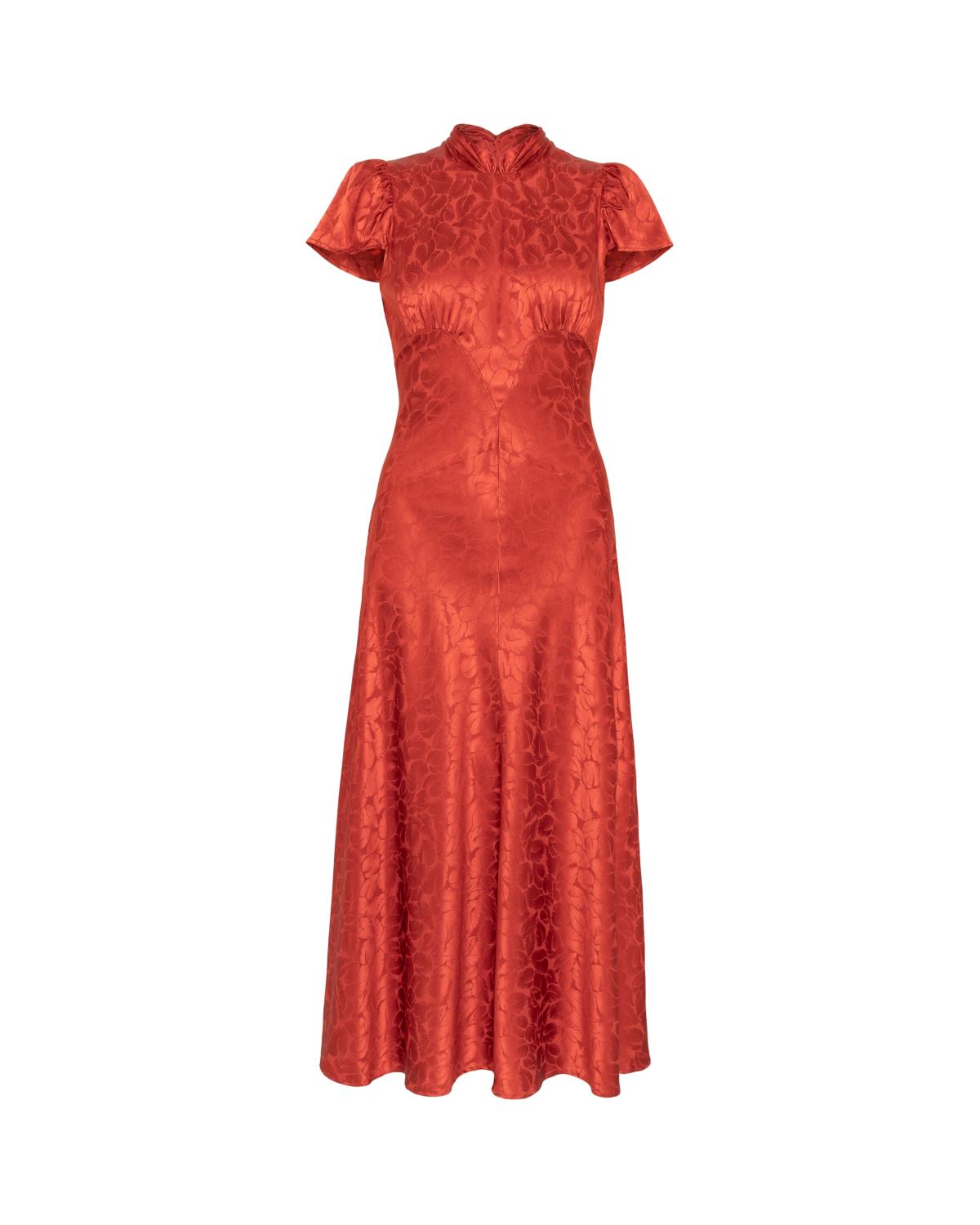 Pia Tjelta Addison Jacquard Dress Red
