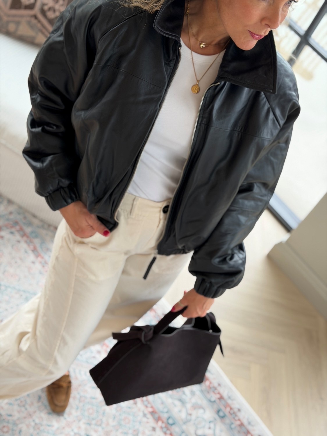My Essential Wardrobe Luba Leather Puff Jacket – Skinnjakke med pufferm