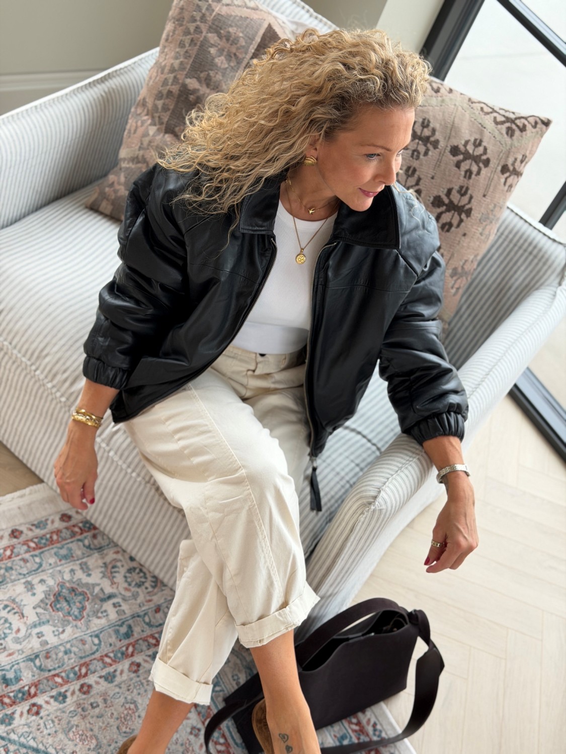 My Essential Wardrobe Luba Leather Puff Jacket – Skinnjakke med pufferm