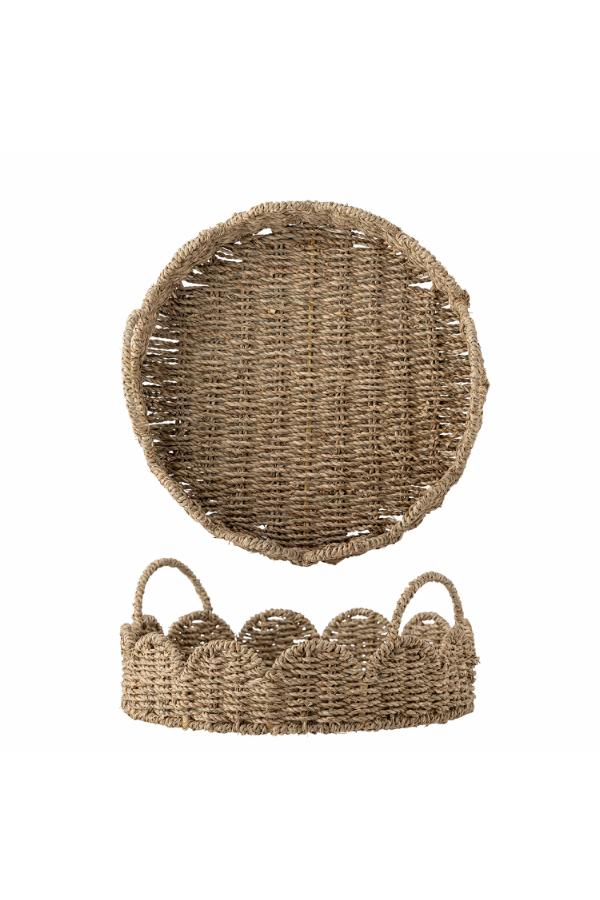 Bloomingville Brea Serveringsfat Natur/Sjøgress Ø35 H14,5cm