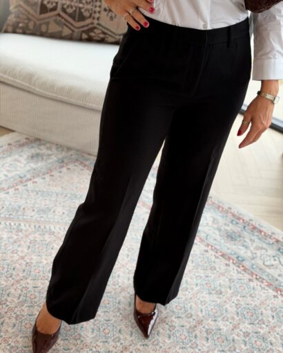 Close To My Heart Claude Trousers Black – Sort dressbukse med vide ben 32