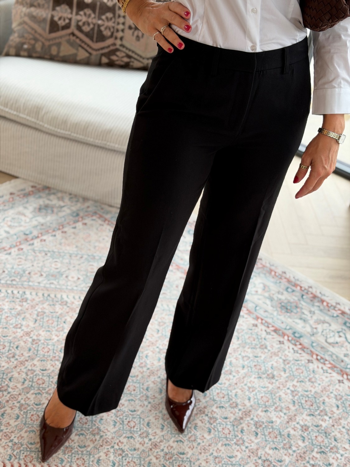Close To My Heart Claude Trousers Black – Sort dressbukse med vide ben 32
