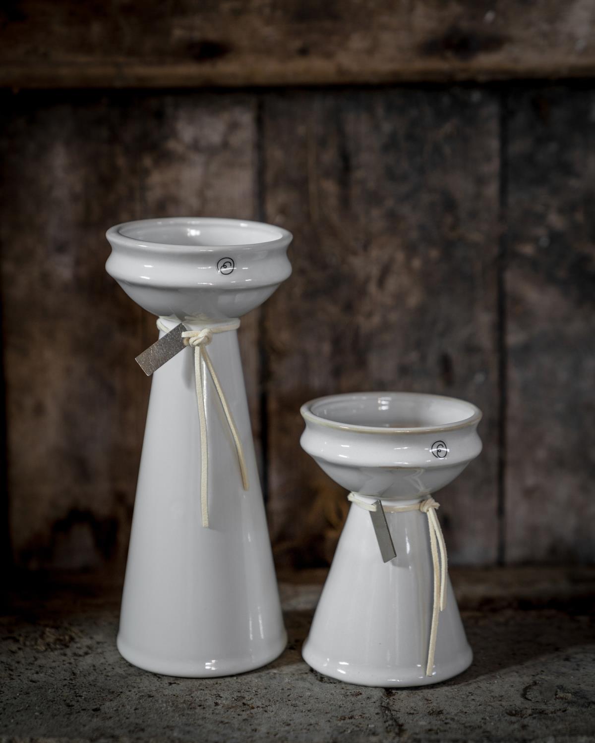 ERNST Løkvase Naturhvit 12 cm - Liten vase i steingods
