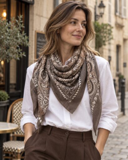 Endless El Paso Skjerf Taupe – Sesongens store paisleyskjerf