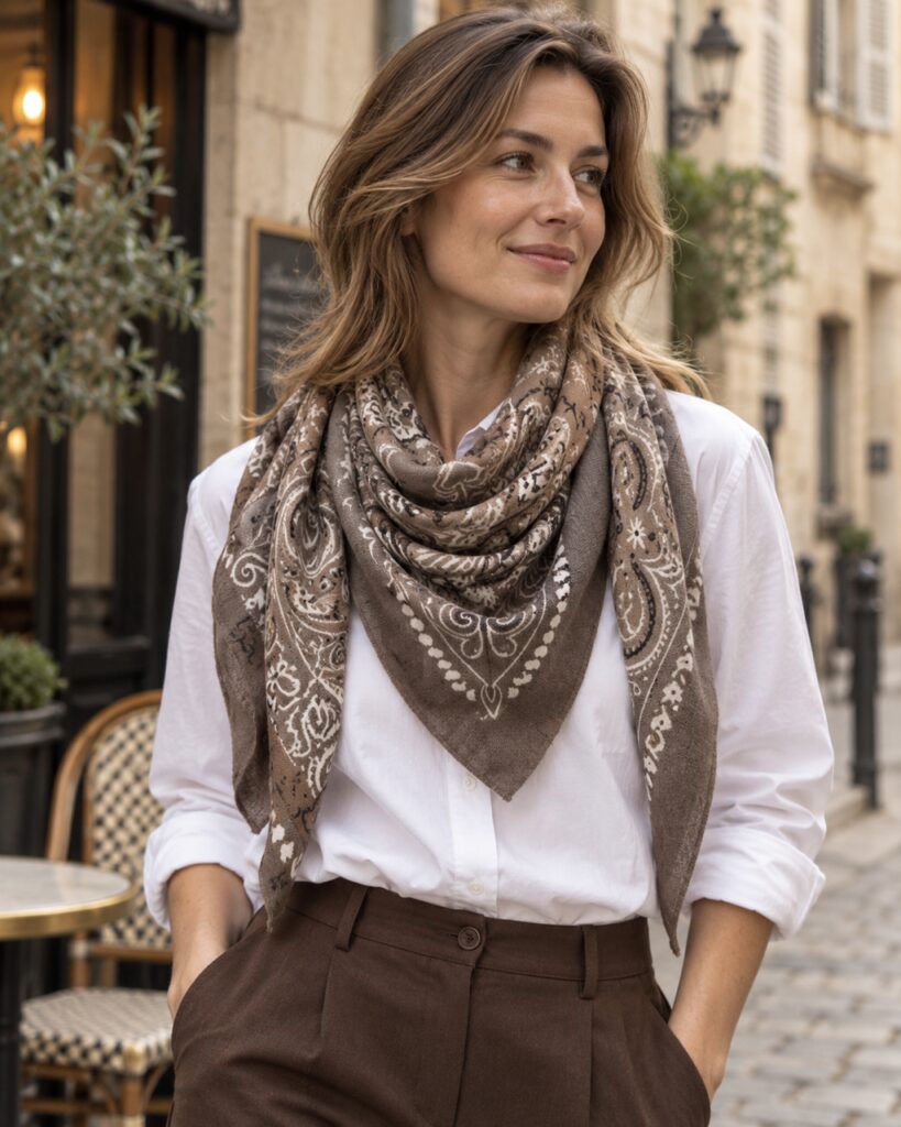 Endless El Paso Skjerf Taupe – Sesongens store paisleyskjerf
