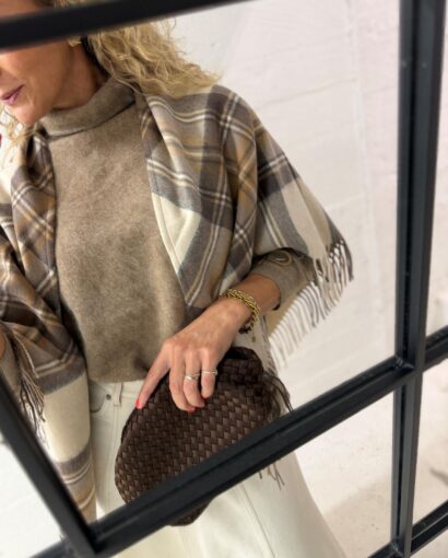 Endless Paris Echarpe Taupe - Ullskjerf/sjal med frynser