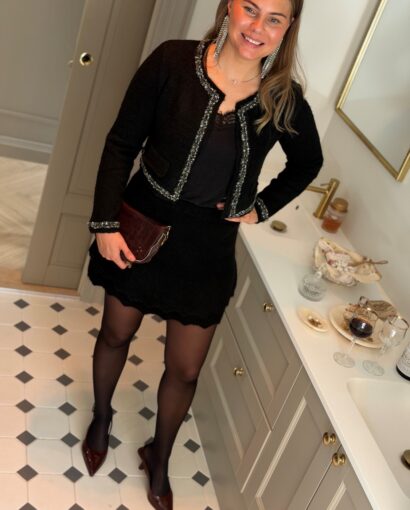 Helene Studios Bianca Cardigan – Strikkejakke i ull med paljetter