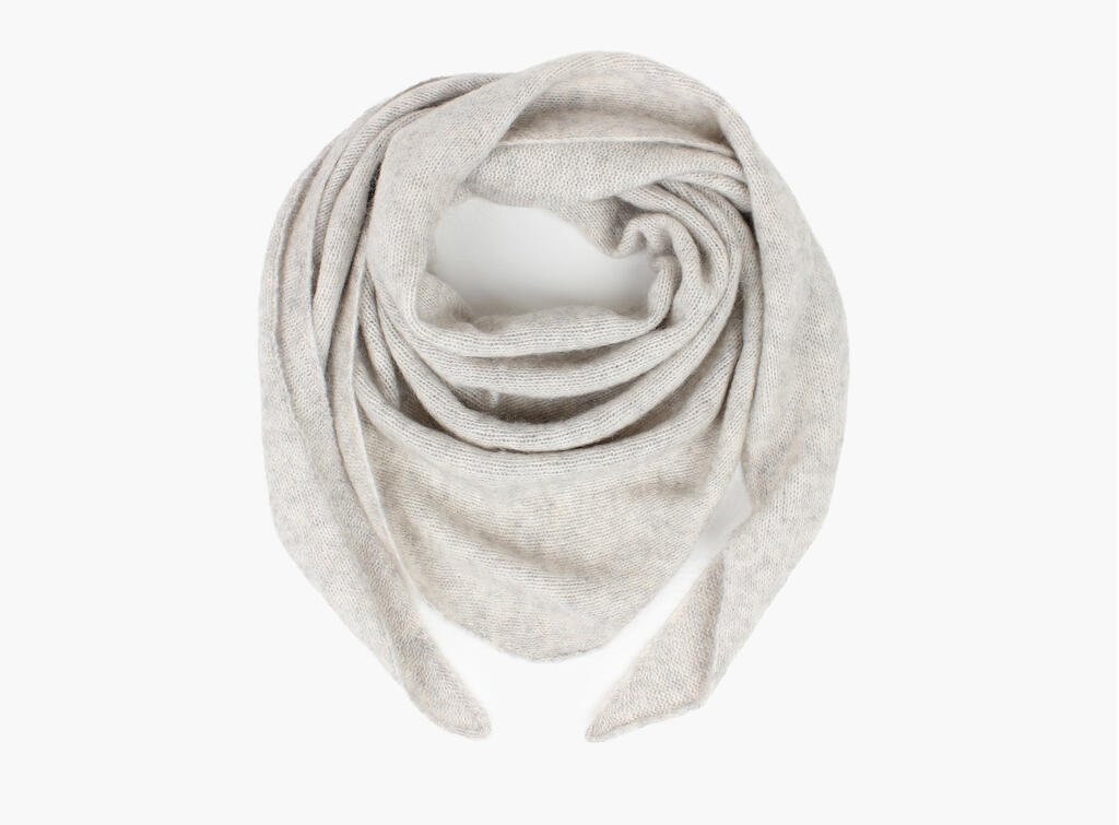 Nohr Gabriella Wool Mohair Triangle Greige – Stort trekantskjerf