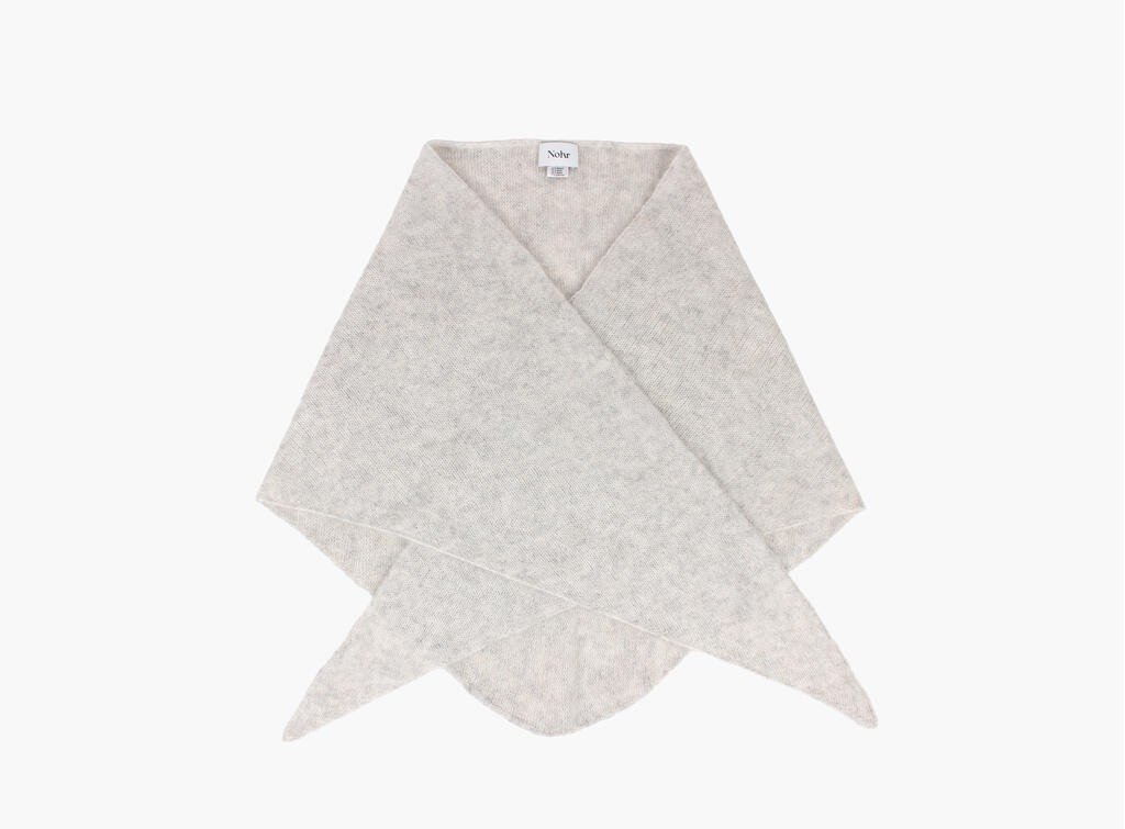 Nohr Gabriella Wool Mohair Triangle Greige – Stort trekantskjerf
