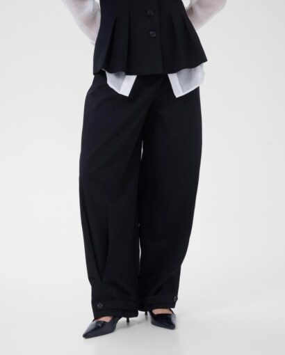 My Essential Wardrobe Evelina Barrel Pants Black