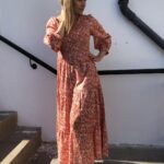 Damask 3/4 Long Dress