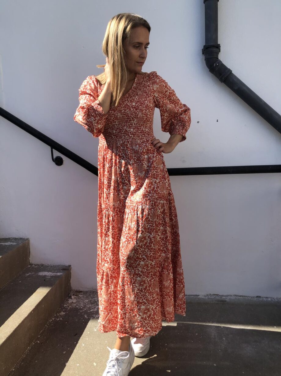 Damask 3/4 Long Dress