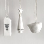 East of India Porcelain Hanger Robin Julepynt