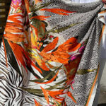 Multicolour Scarf 128X120 Orange/Green/Pink Combo