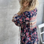Bohemian Dress Dark Navy Floral
