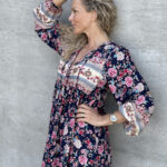 Bohemian Dress Dark Navy Floral