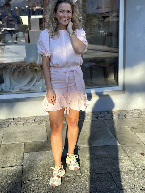 Ella & Il Julli Linen Skirt Dusty Pink